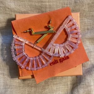 Acrylic purple cult gaia ark drop earrings